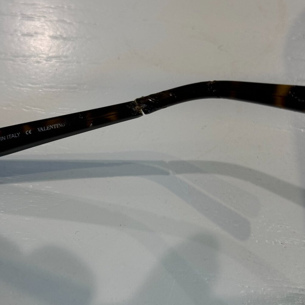 Valentino Brown, Black & Gold Rockstud Tortoise Wayfarer Sunglasses - See Pics! - Picture 5 of 16